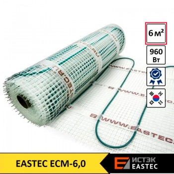 Тёплый пол на сетке EASTEC ECM 6,0 (двухжильный)